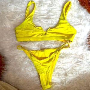 Neon yellow bikini set size small